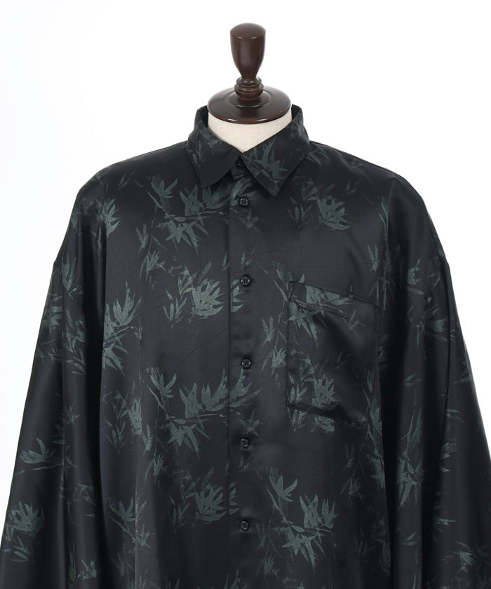 Bamboo Forest Lamé Print Japanese Sleeve Shirt