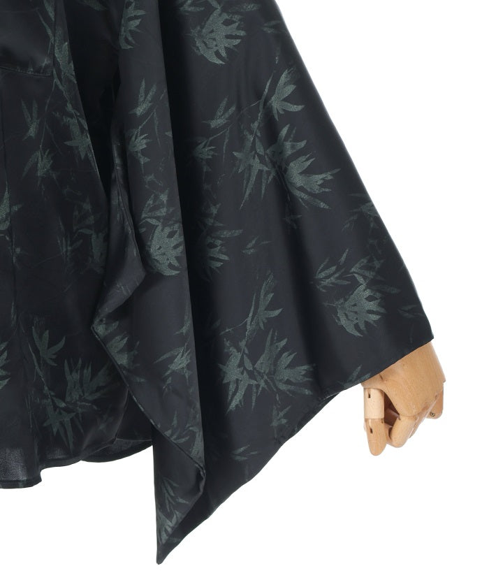 Bamboo Forest Lamé Print Japanese Sleeve Shirt