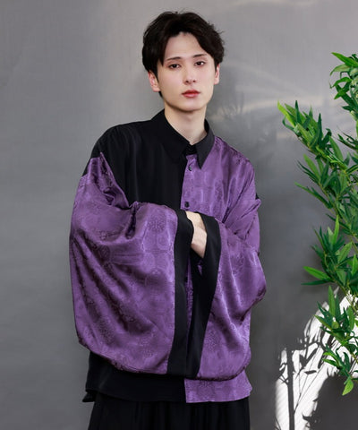 Color Scheme Jacquard Japanese Sleeve Shirt