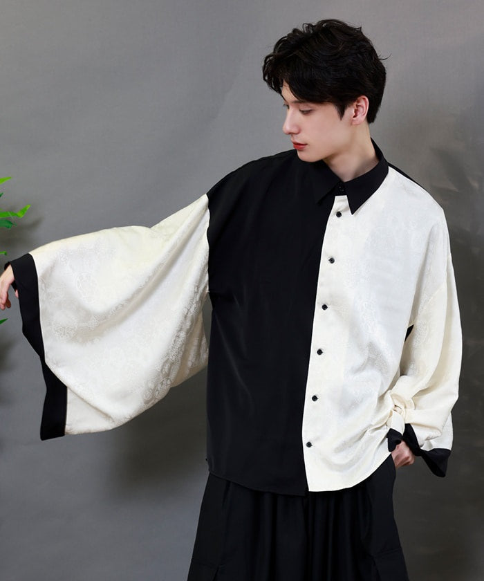 Color Scheme Jacquard Japanese Sleeve Shirt