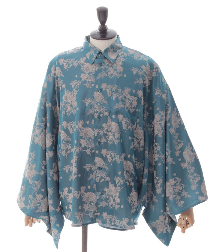 Folding Fan Jacquard Japanese Sleeve Shirt