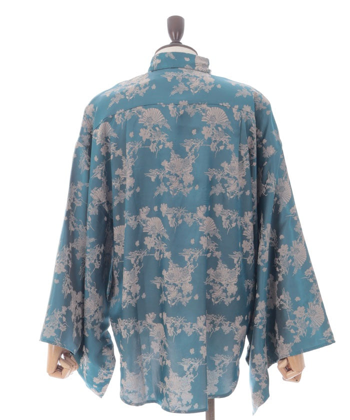 Folding Fan Jacquard Japanese Sleeve Shirt