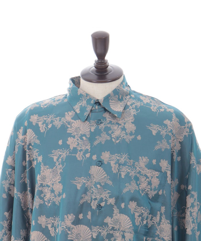 Folding Fan Jacquard Japanese Sleeve Shirt