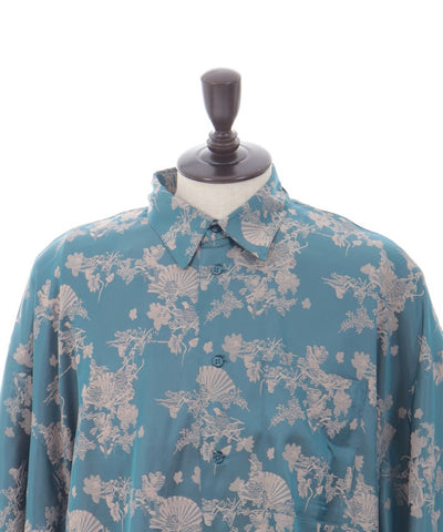 Folding Fan Jacquard Japanese Sleeve Shirt