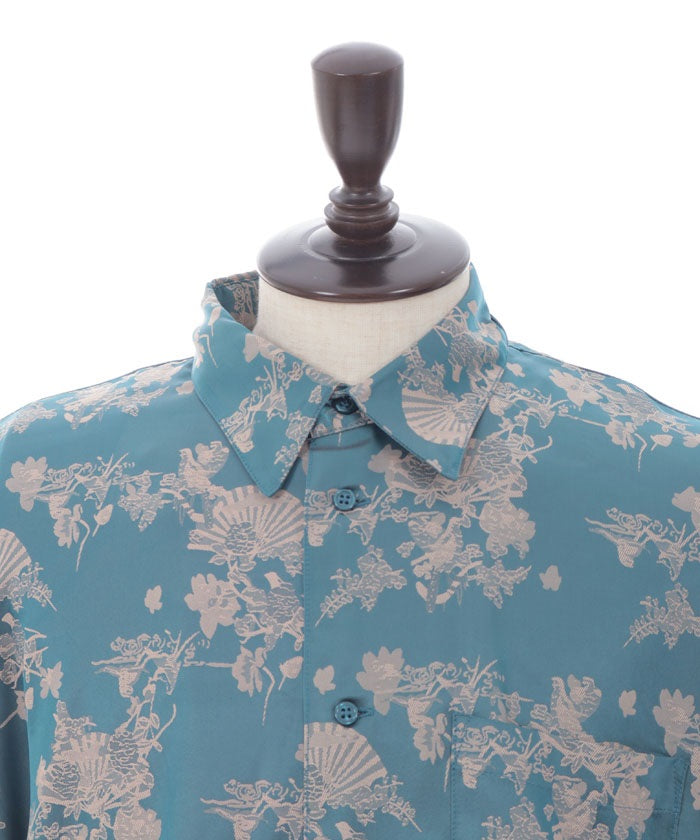 Folding Fan Jacquard Japanese Sleeve Shirt