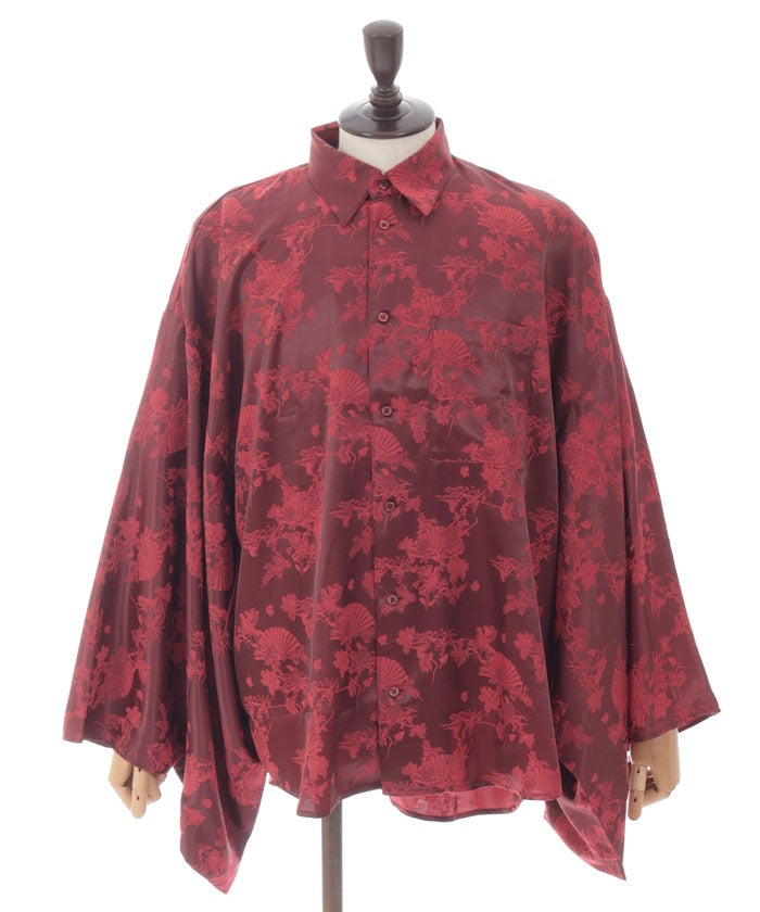 Folding Fan Jacquard Japanese Sleeve Shirt