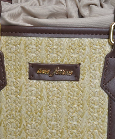 Faux Leather & Woven Bicolor Bag