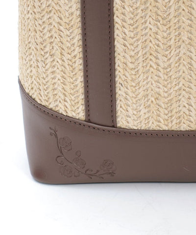 Faux Leather & Woven Bicolor Bag