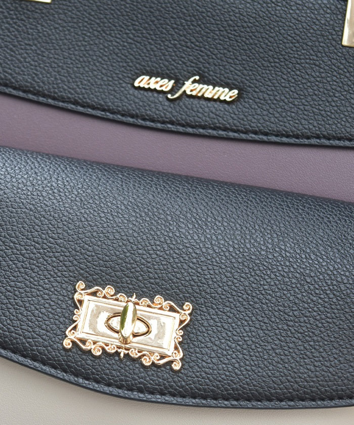 Rose Emboss Color Scheme Bag – axes femme from JAPAN