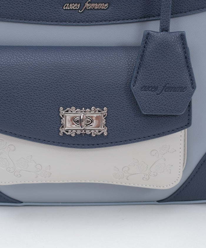 Rose Emboss Color Scheme Bag – axes femme from JAPAN