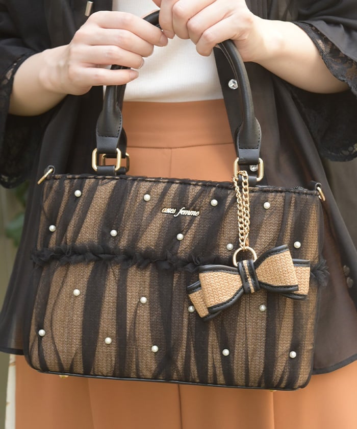 Tulle Layered Woven Bag – axes femme from JAPAN