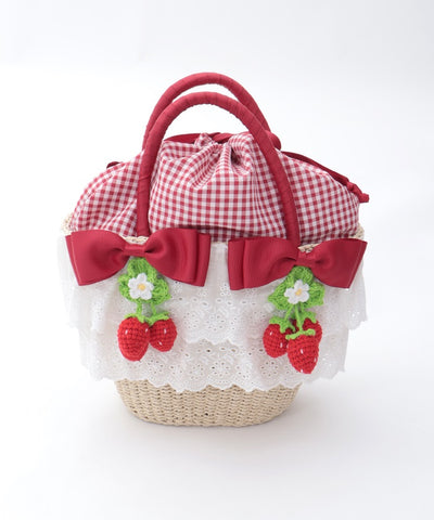 Strawberry Amigurumi Basket Bag (Pre-order)