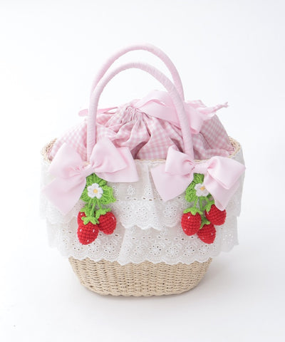 Strawberry Amigurumi Basket Bag (Pre-order)