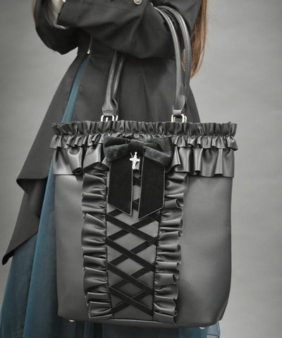 Lace-Up Frill Bag