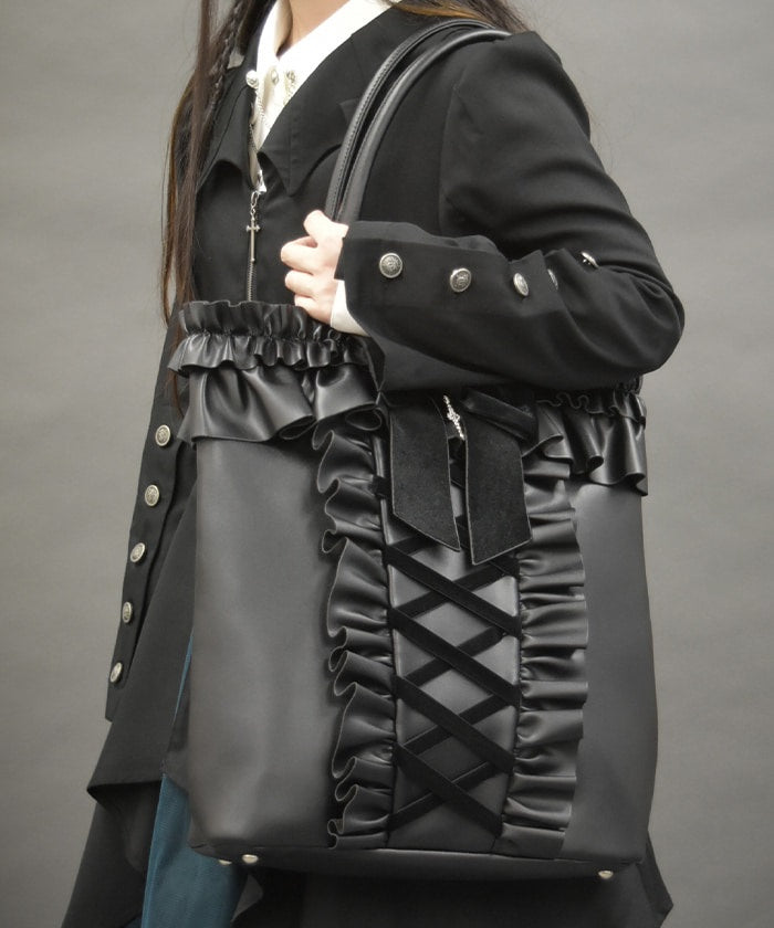 Lace-Up Frill Bag