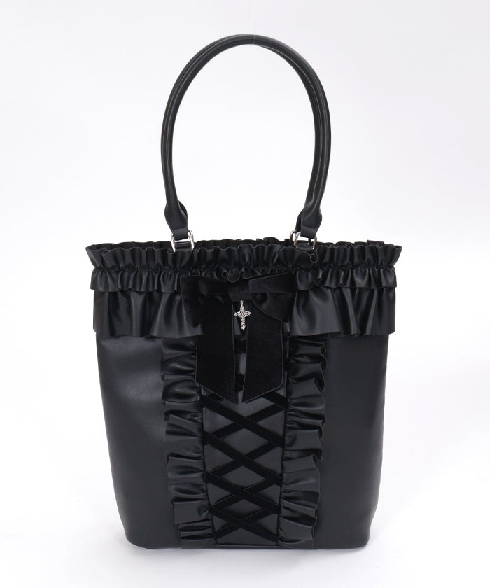 Lace-Up Frill Bag