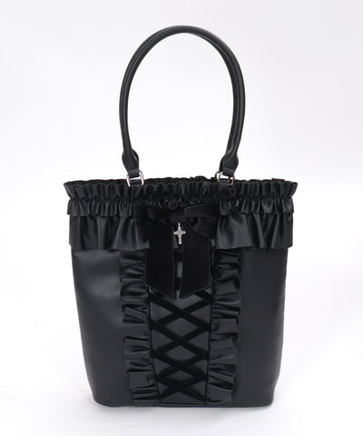 Lace-Up Frill Bag