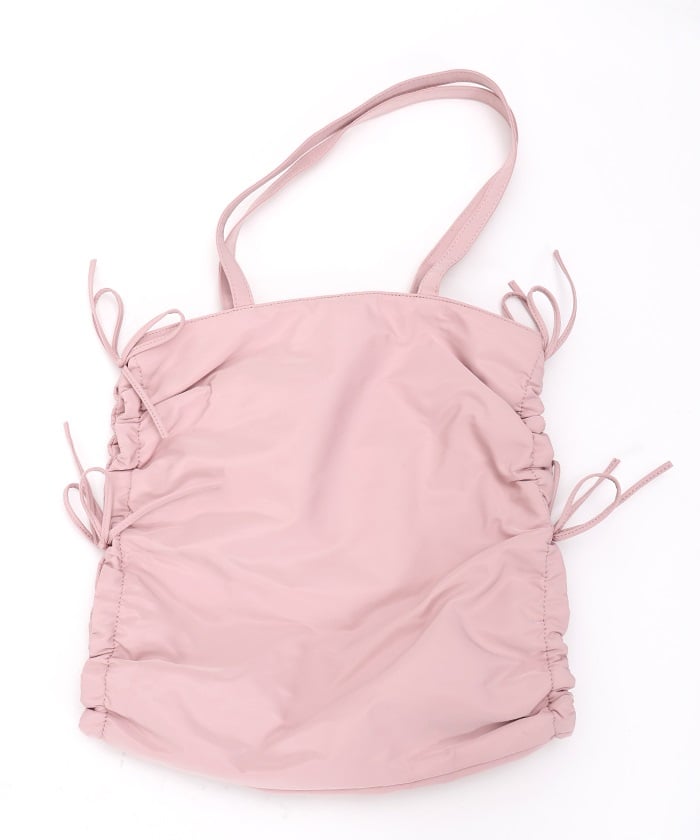 Side Drawstring Ribbon Tote