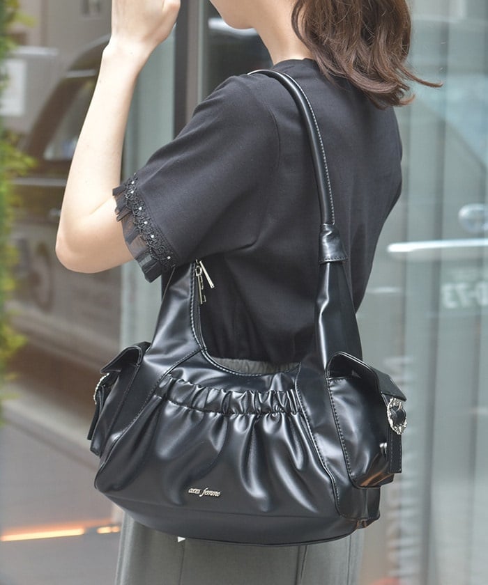 Side Pocket Gather Tote Bag