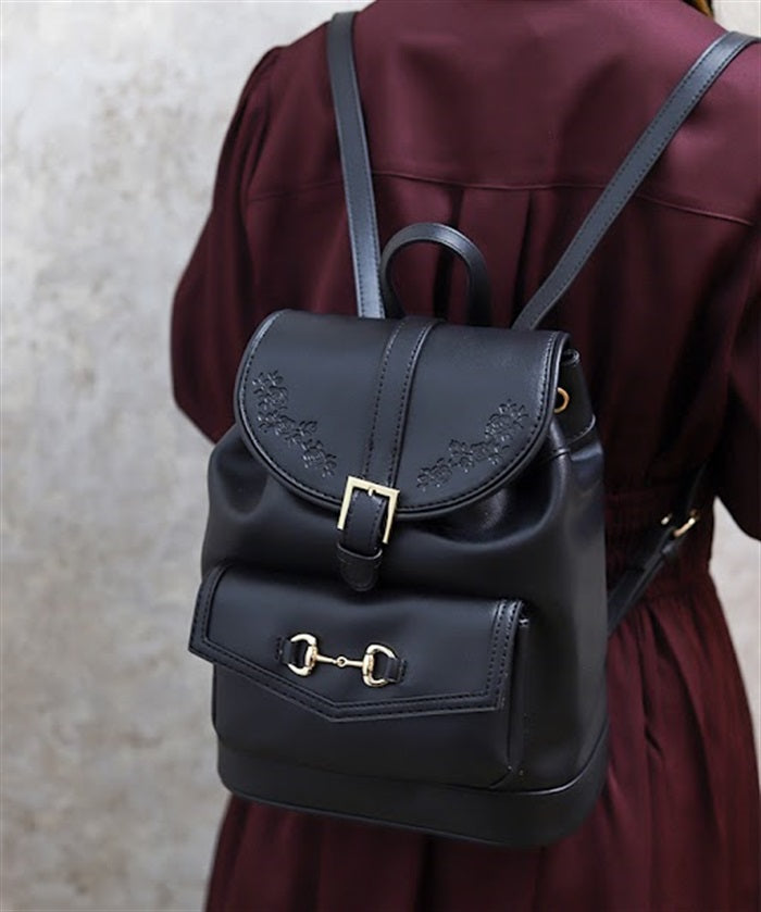 Rose Embossed Color Scheme Backpack