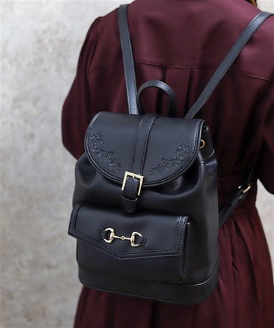 Rose Embossed Color Scheme Backpack