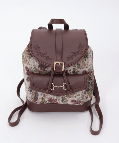 Rose Embossed Color Scheme Backpack