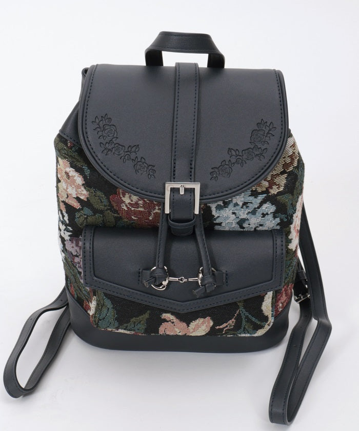 Rose Embossed Color Scheme Backpack