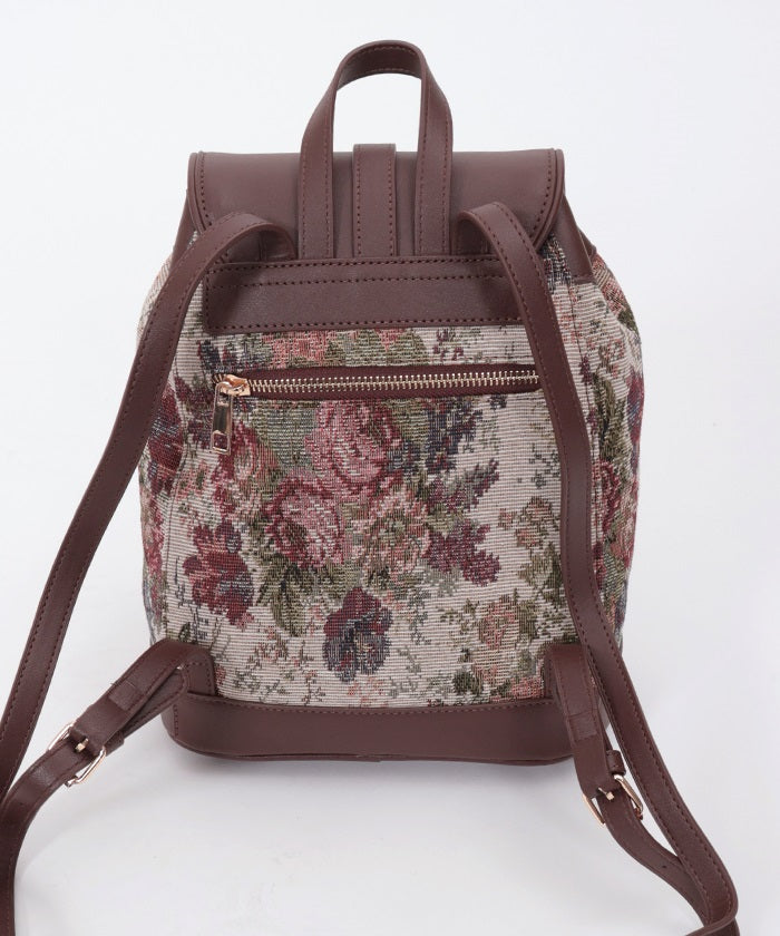 Rose Embossed Color Scheme Backpack