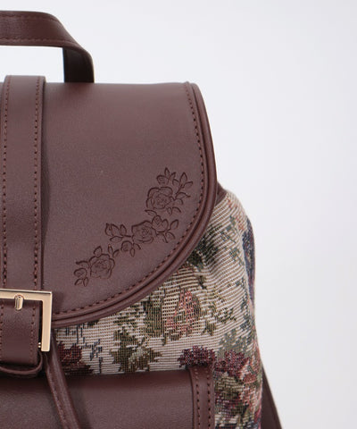 Rose Embossed Color Scheme Backpack