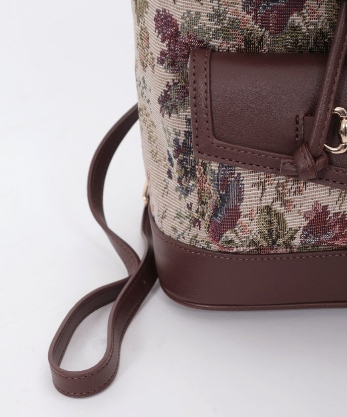 Rose Embossed Color Scheme Backpack