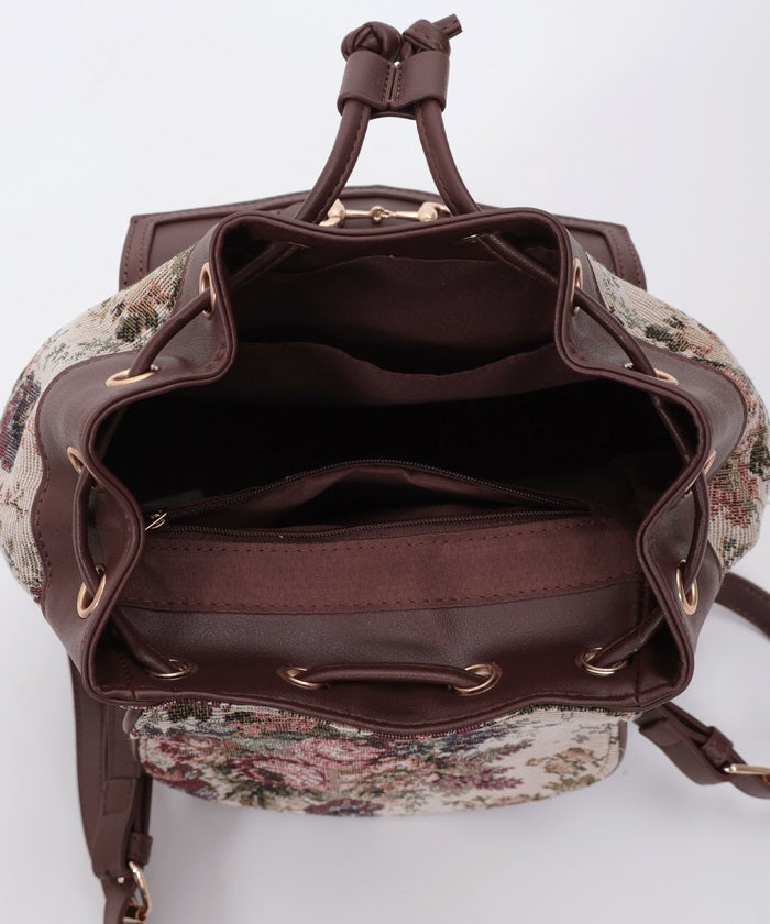 Rose Embossed Color Scheme Backpack