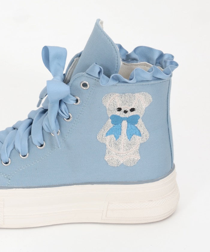 Bear Embroidery Sneakers