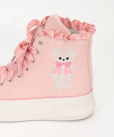Bear Embroidery Sneakers