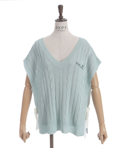 Ribbon Design Knit Vest