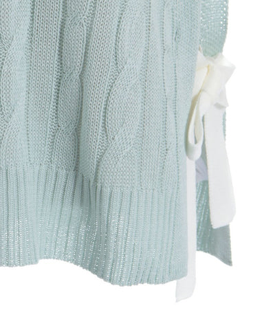 Ribbon Design Knit Vest