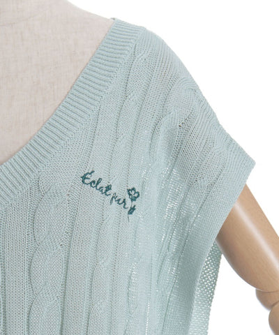 Ribbon Design Knit Vest