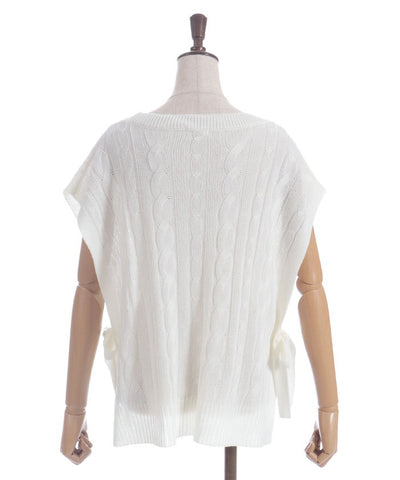 Ribbon Design Knit Vest