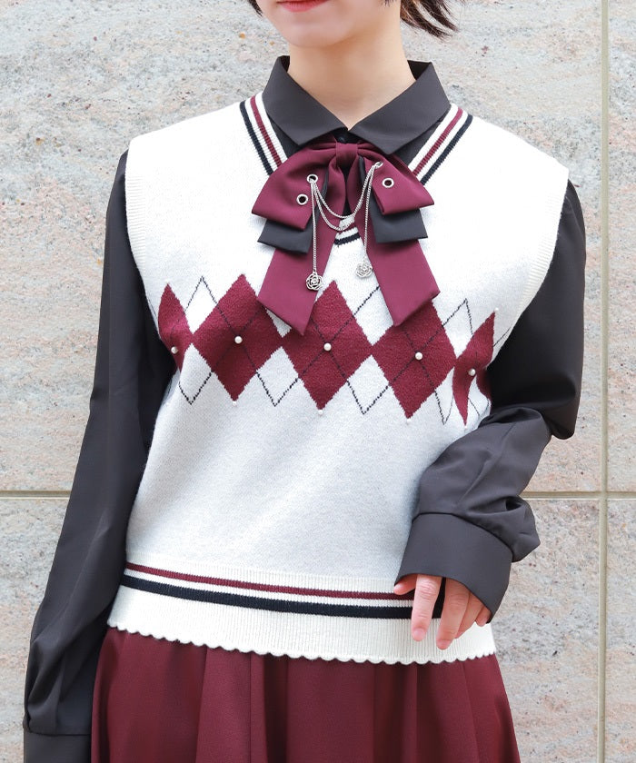 Pearl Argyle Vest
