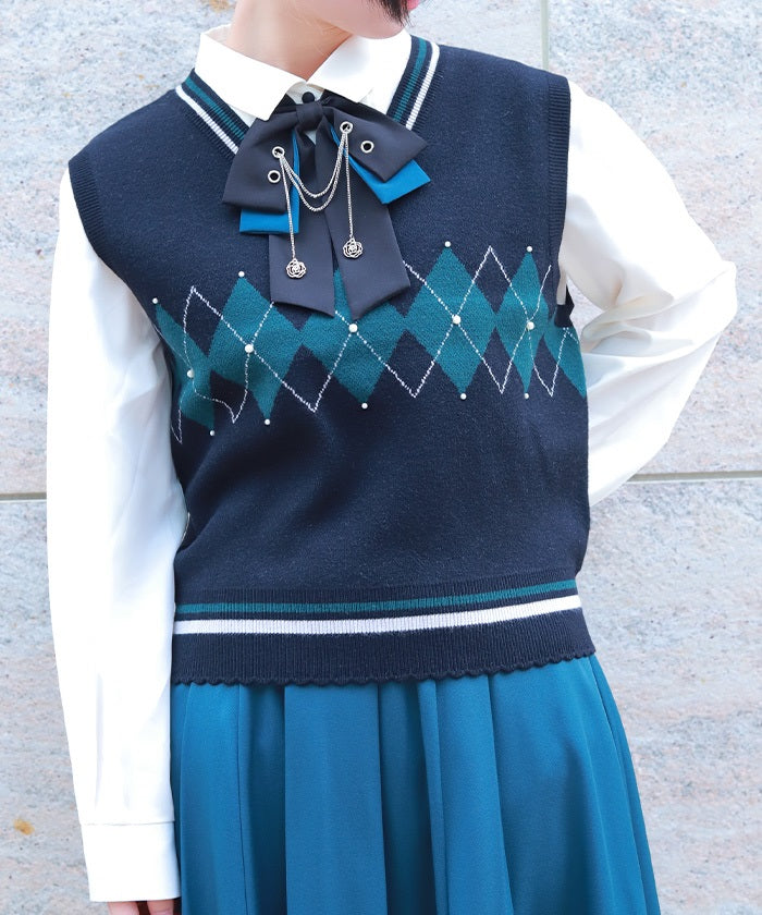 Pearl Argyle Vest