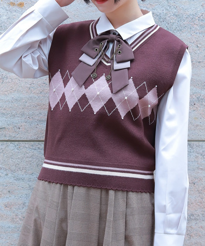 Pearl Argyle Vest