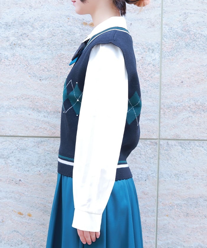 Pearl Argyle Vest