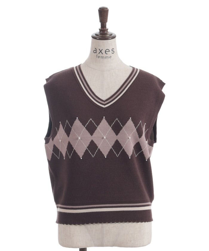 Pearl Argyle Vest