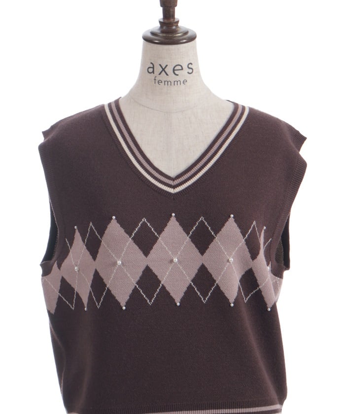 Pearl Argyle Vest