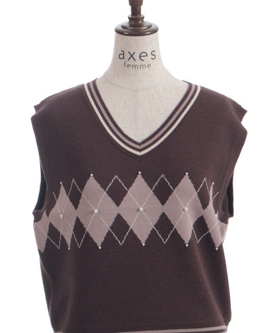 Pearl Argyle Vest