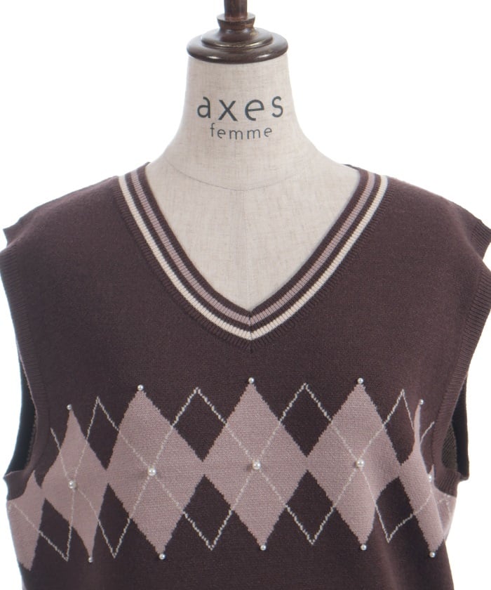 Pearl Argyle Vest
