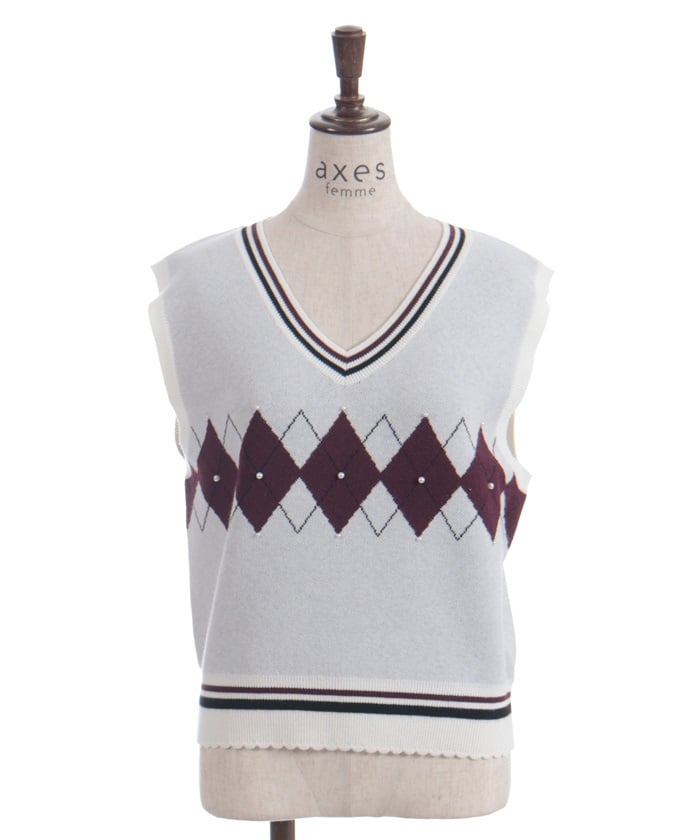 Pearl Argyle Vest
