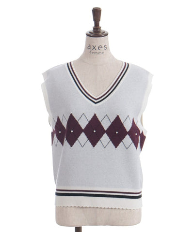 Pearl Argyle Vest