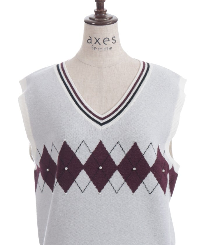 Pearl Argyle Vest