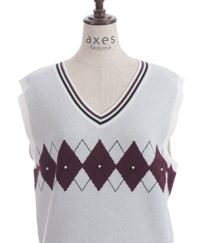 Pearl Argyle Vest