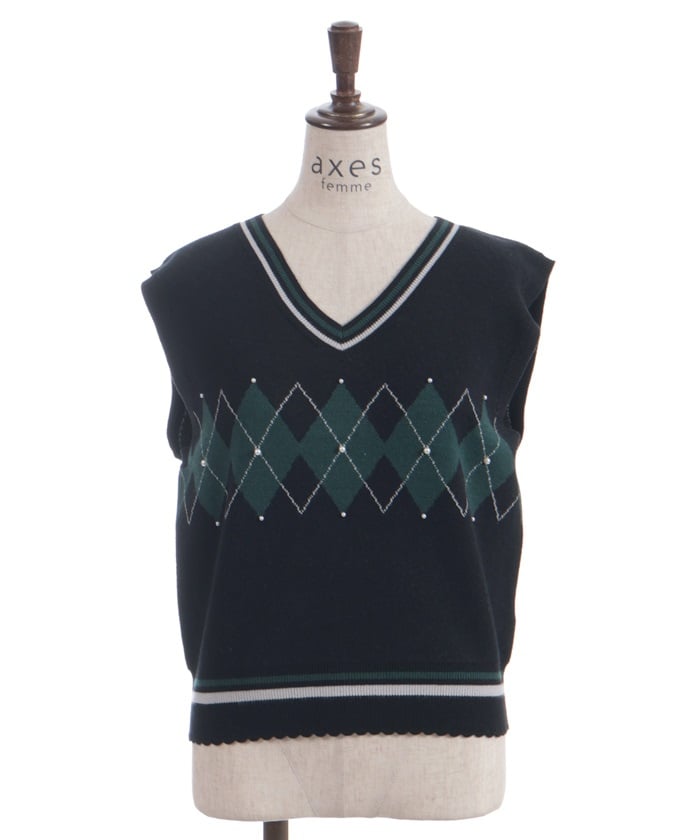 Pearl Argyle Vest